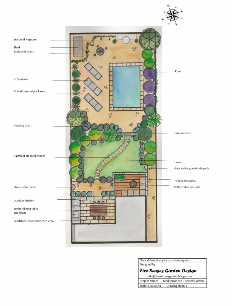 Mediterranean-Themed Garden, Plan